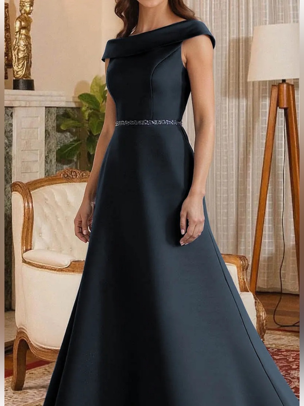Elegant  Off-Shoulder Evening Gown